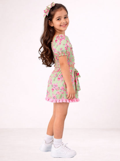 Petal Play Girls Pink Top and Shorts Set