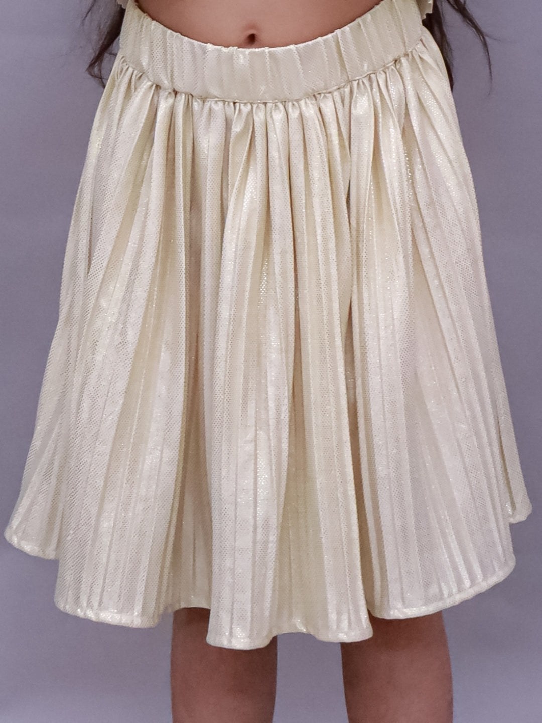 Glam Up Girls Party Pleated Golden Skirt