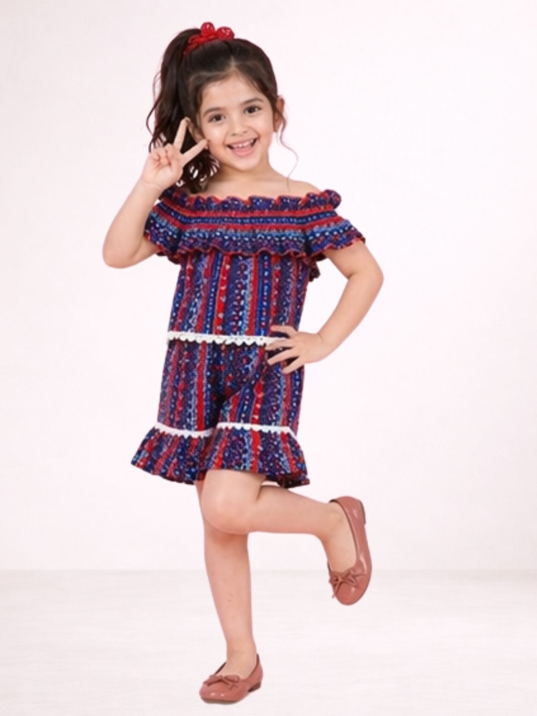 Petal Play Girls Blue Top with Shorts Set