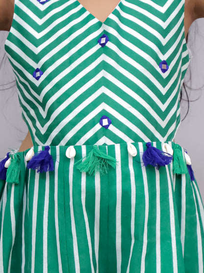 Shor-Gul Green Jumpsuit For Girls