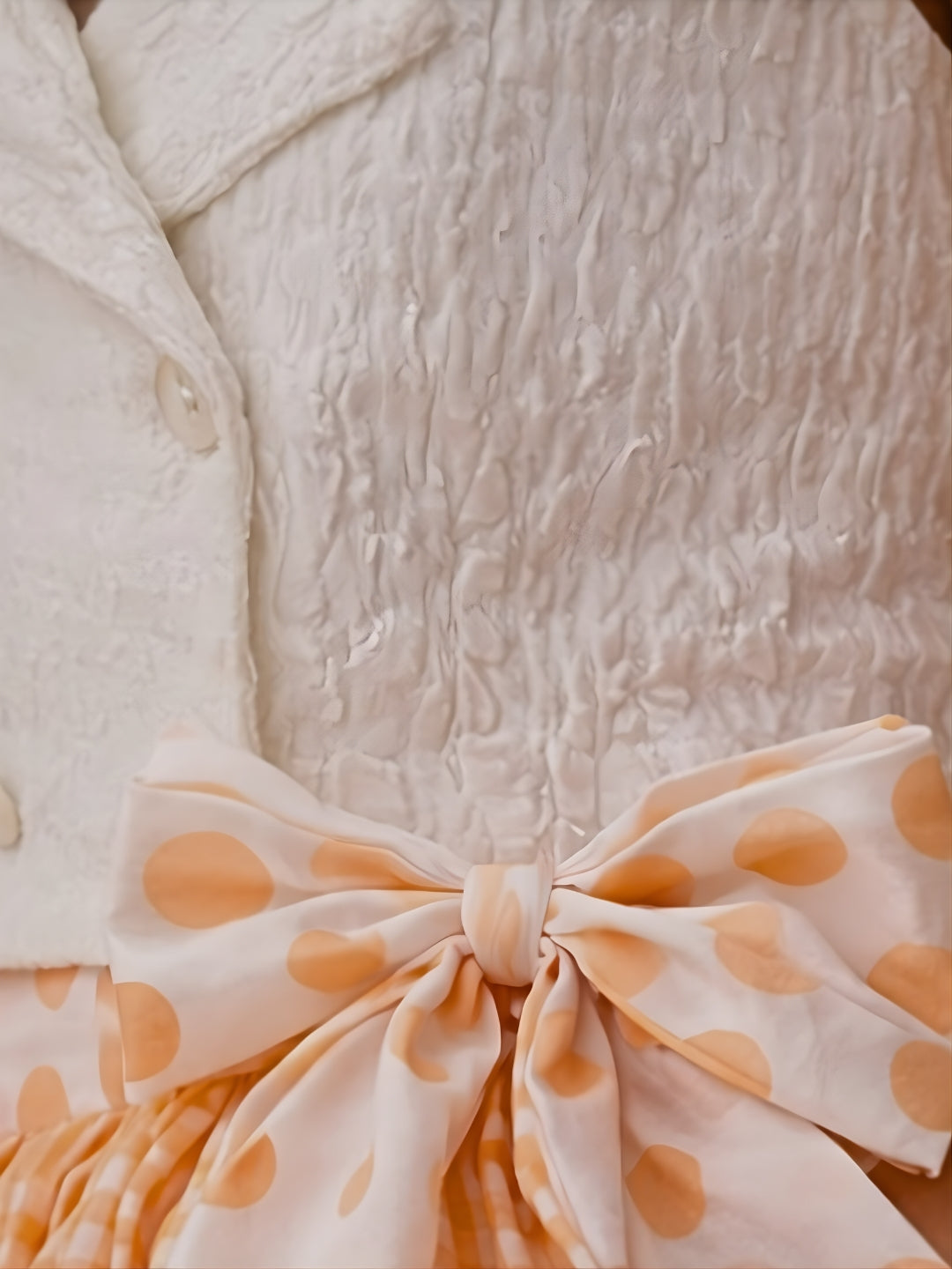 Citrus Crush Girls White Cotton Top and Orange Skirt