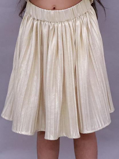 Glam Up Girls Party Golden Top And Skirt