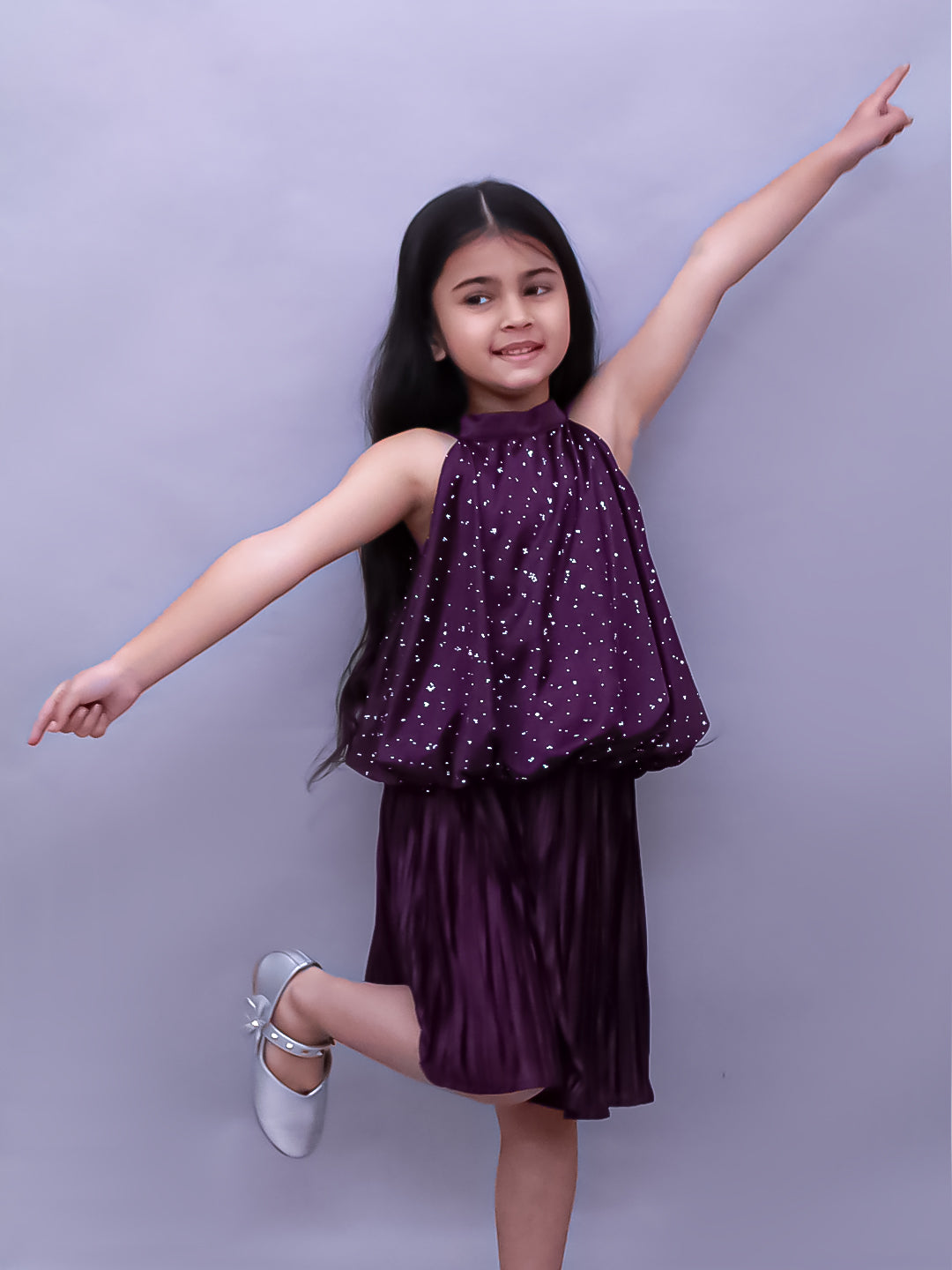 Glam Up Girls Party Wine Top And Skirt