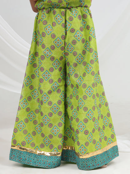 Raangoli Crop Top with Palazzo Girls Co-ordinate set