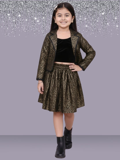 Glam up Girls Party Golden Jacket