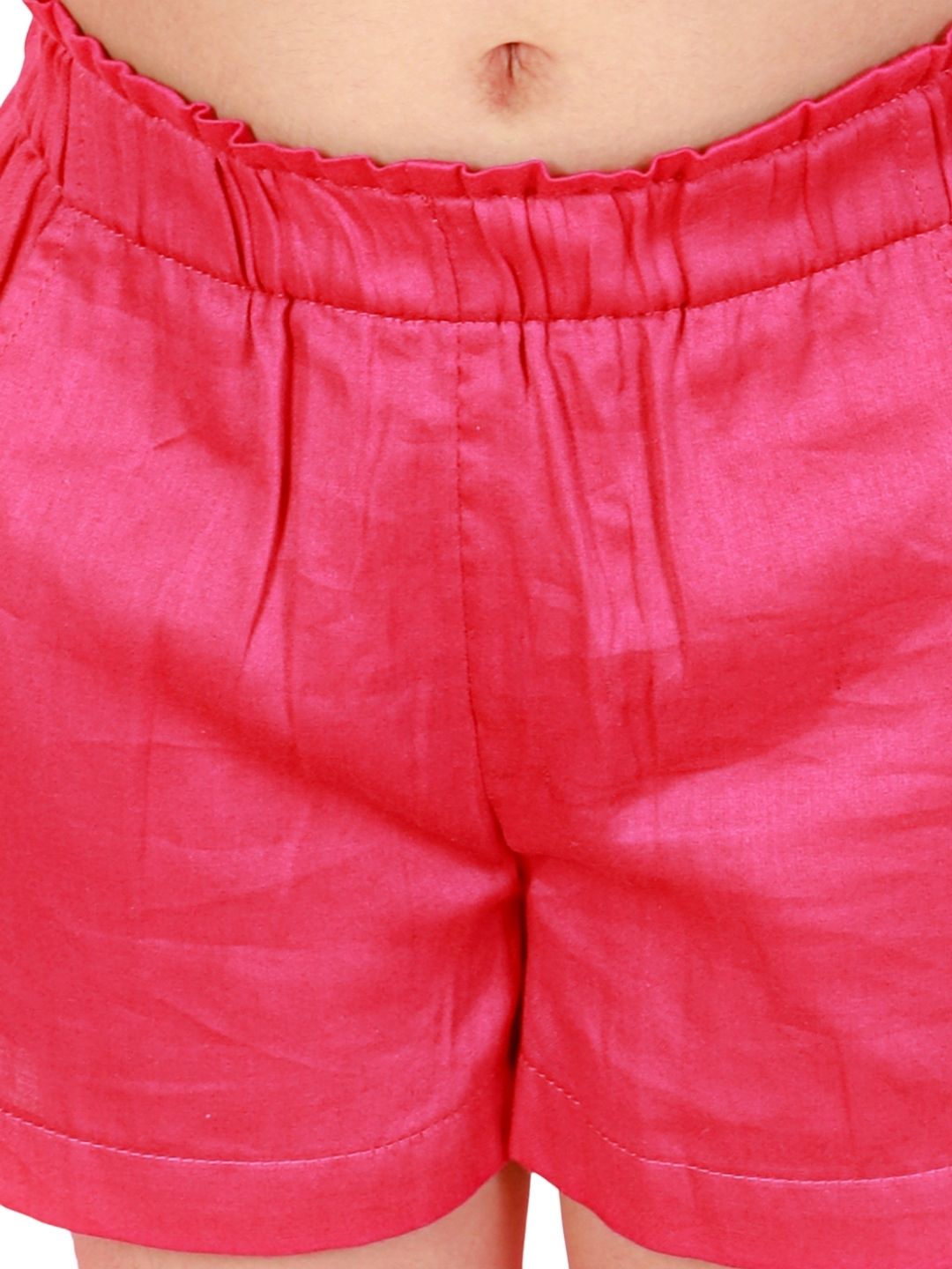 Petal Play Girls Pink Cotton Top with Shorts Set