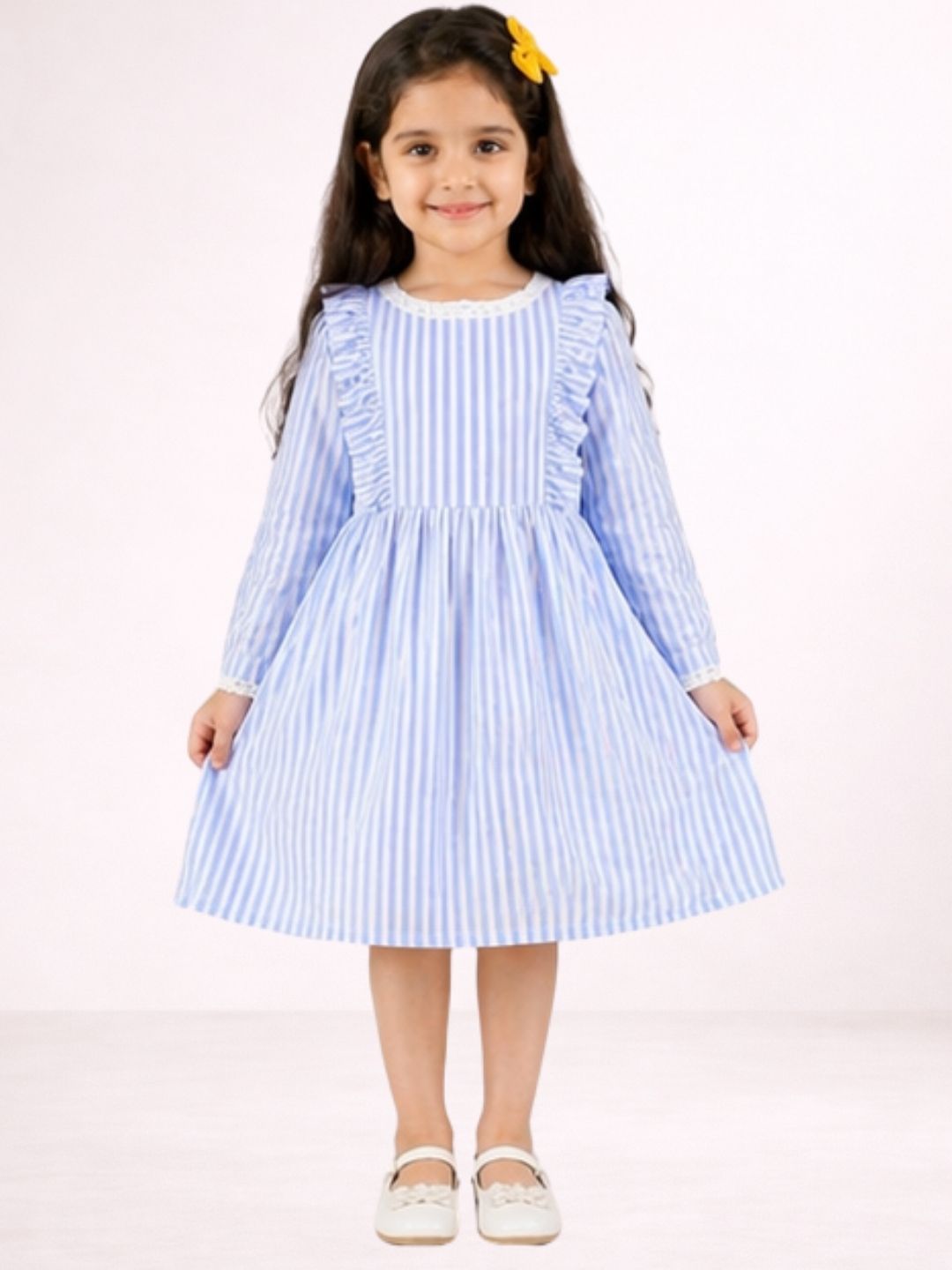 Petal Play Girls Blue Cotton Dress