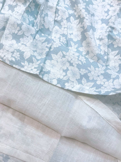 Petal Play Girls White Cotton Dress