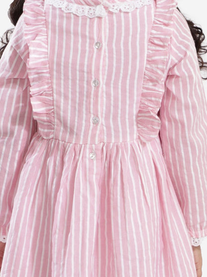 Petal Play Girls Pink Cotton Dress