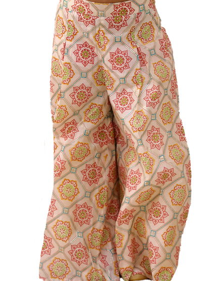 Mishti Off White Top and Pant Set For Girls