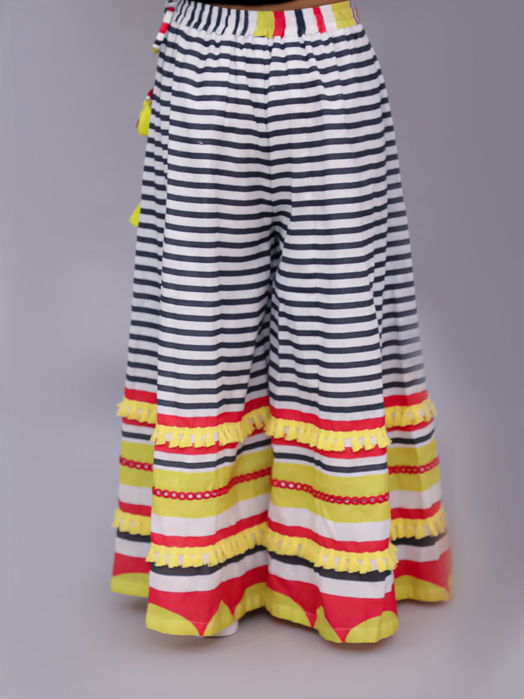 Shor-Gul Multicolor Top Pant with Jacket Set For Girls