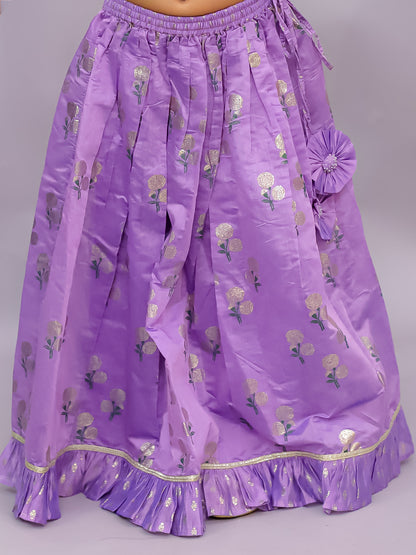 Mishti Purple Lehanga Choli Dupatta Set For Girls