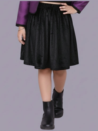 Glam up Girls Party Violet Jacket and Velvet Skirt
