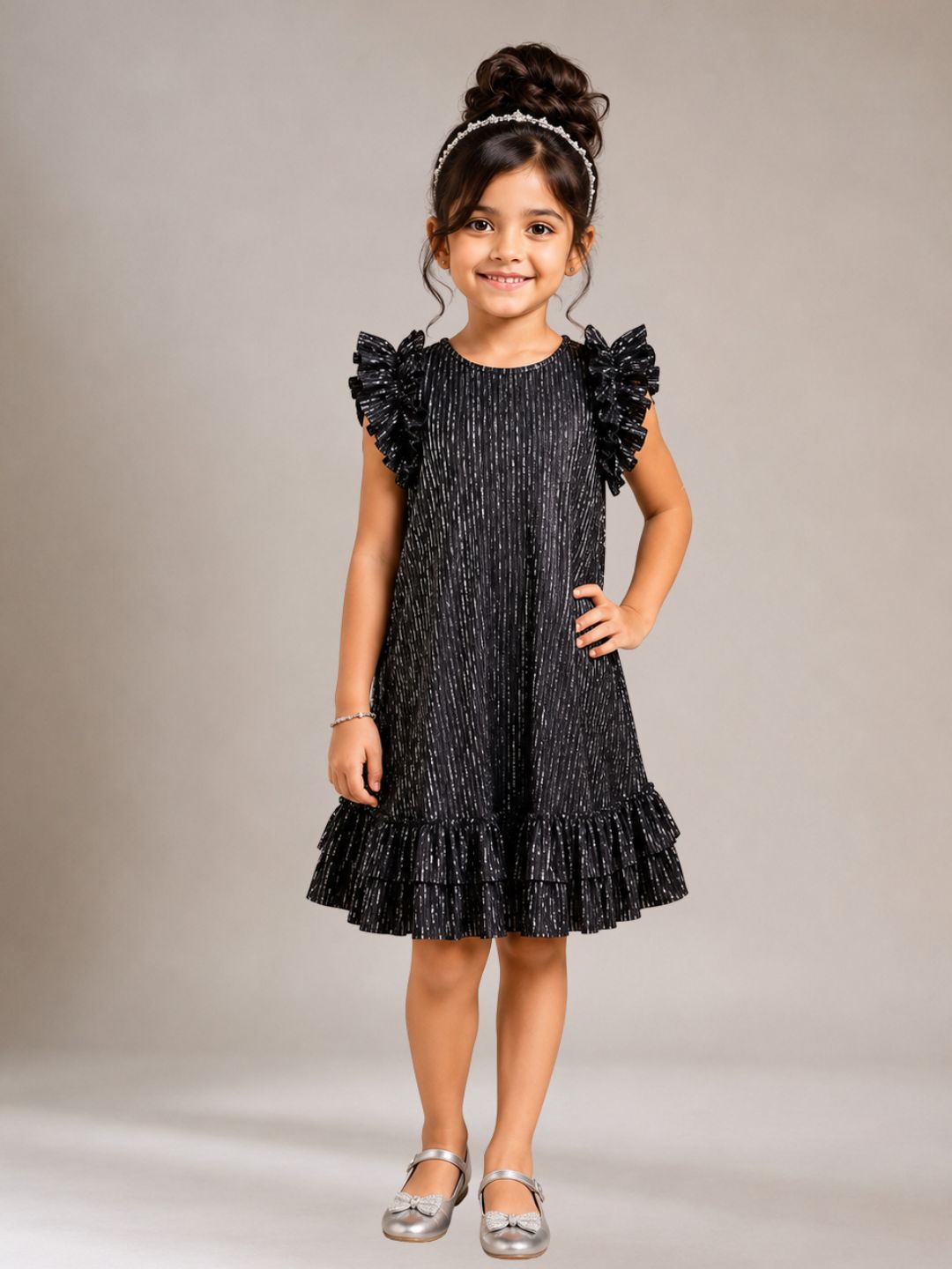 Glam Up Girls Party Black Dress
