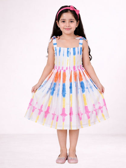 Petal Play Girls Mutlicolor Cotton Dress