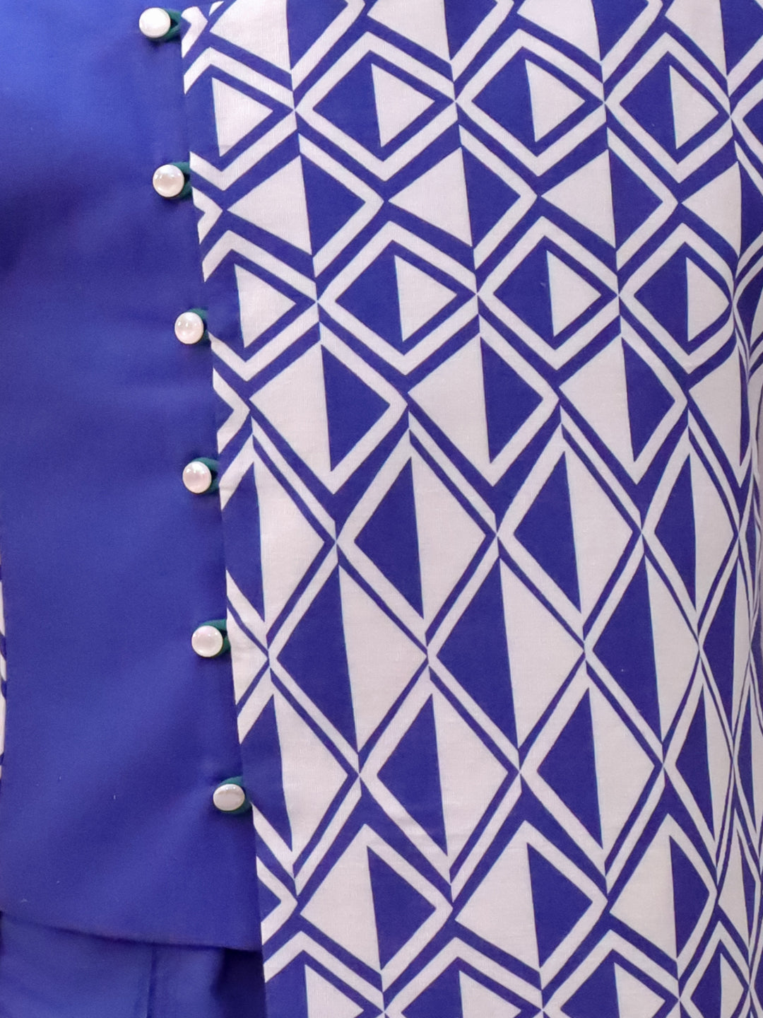 Shor-Gul Blue Kurta Pyjama with Jacket Set For Boys