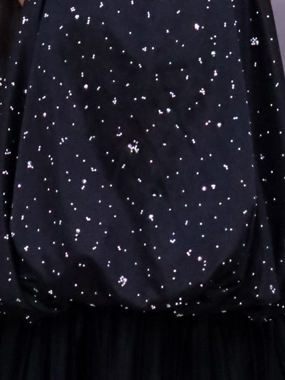 Glam Up Girls Party Black Top And Skirt
