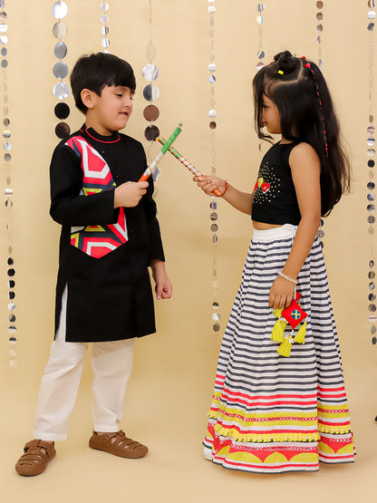 Shor-Gul Multicolor Lehanga Choli Set for Girls