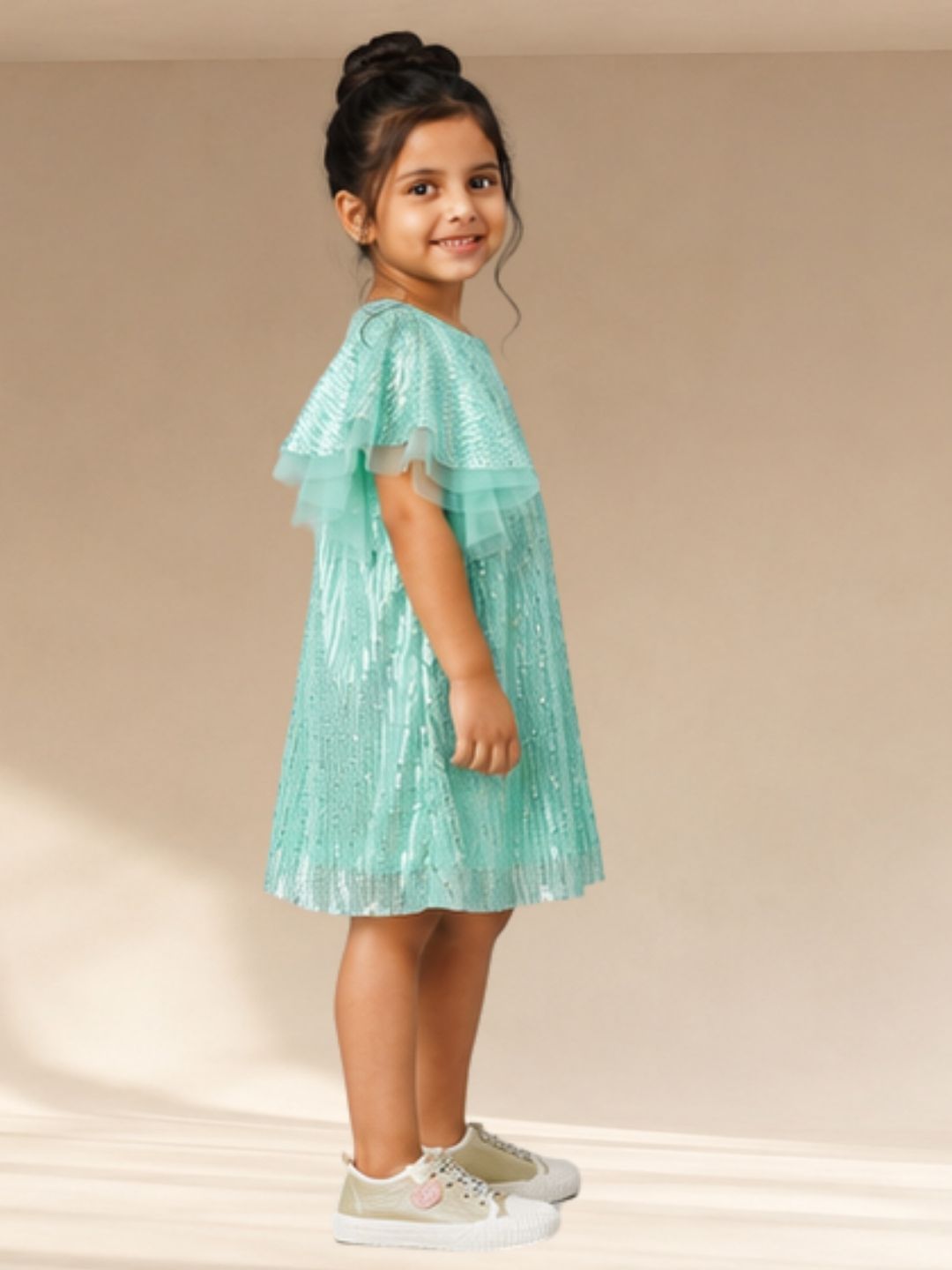 Razzle Dazzle Girls Sea Green Party Dress