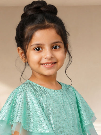 Razzle Dazzle Girls Sea Green Party Dress