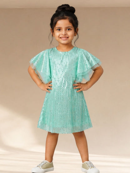 Razzle Dazzle Girls Sea Green Party Dress