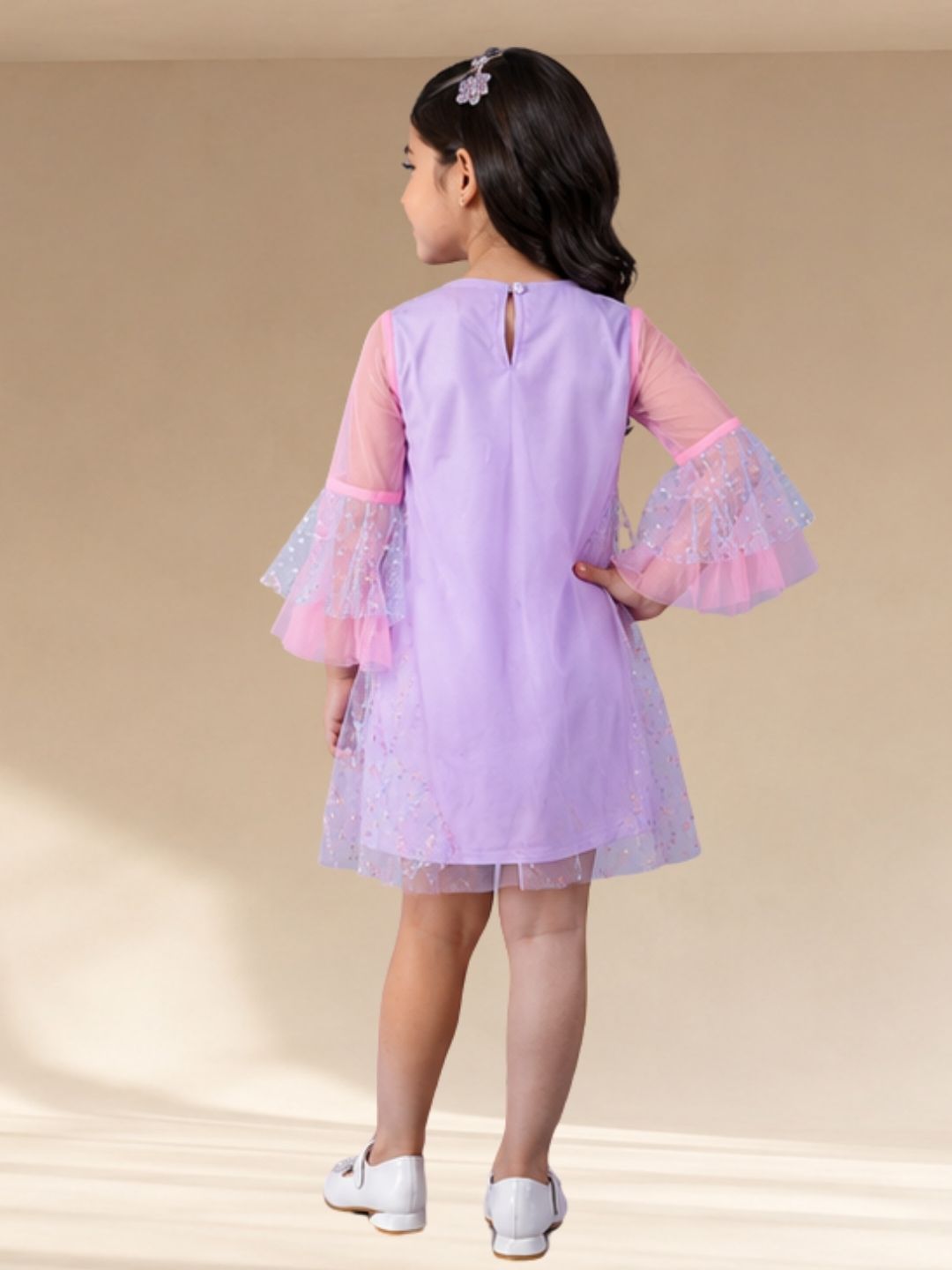 Razzle Dazzle Girls Lavender Mulit Colour Sequins Party Dress