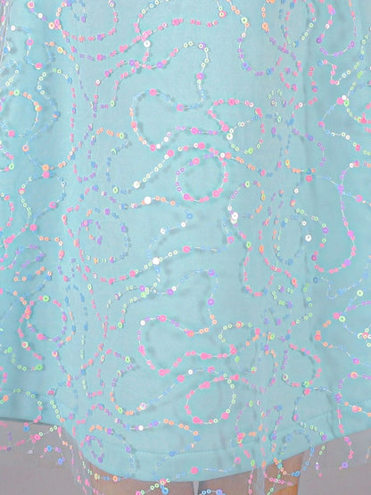 Razzle Dazzle Girls Blue Mulit Colour Sequins Party Dress