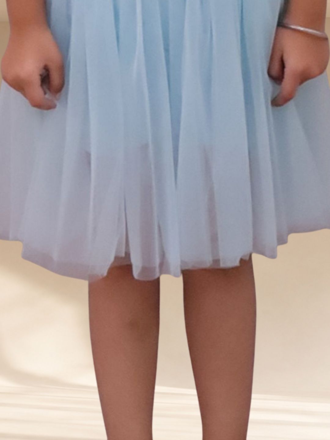 Paris Night White T-shirt with Blue Skirt Set For Girls