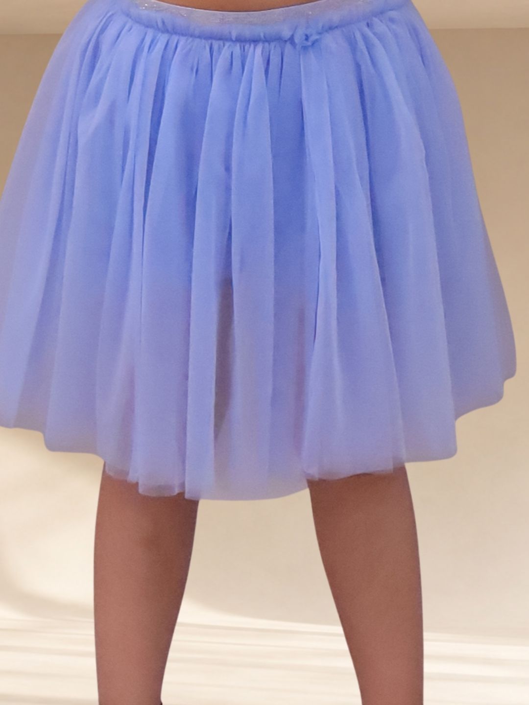 Paris Night Blue T-shirt with Skirt Set For Girls