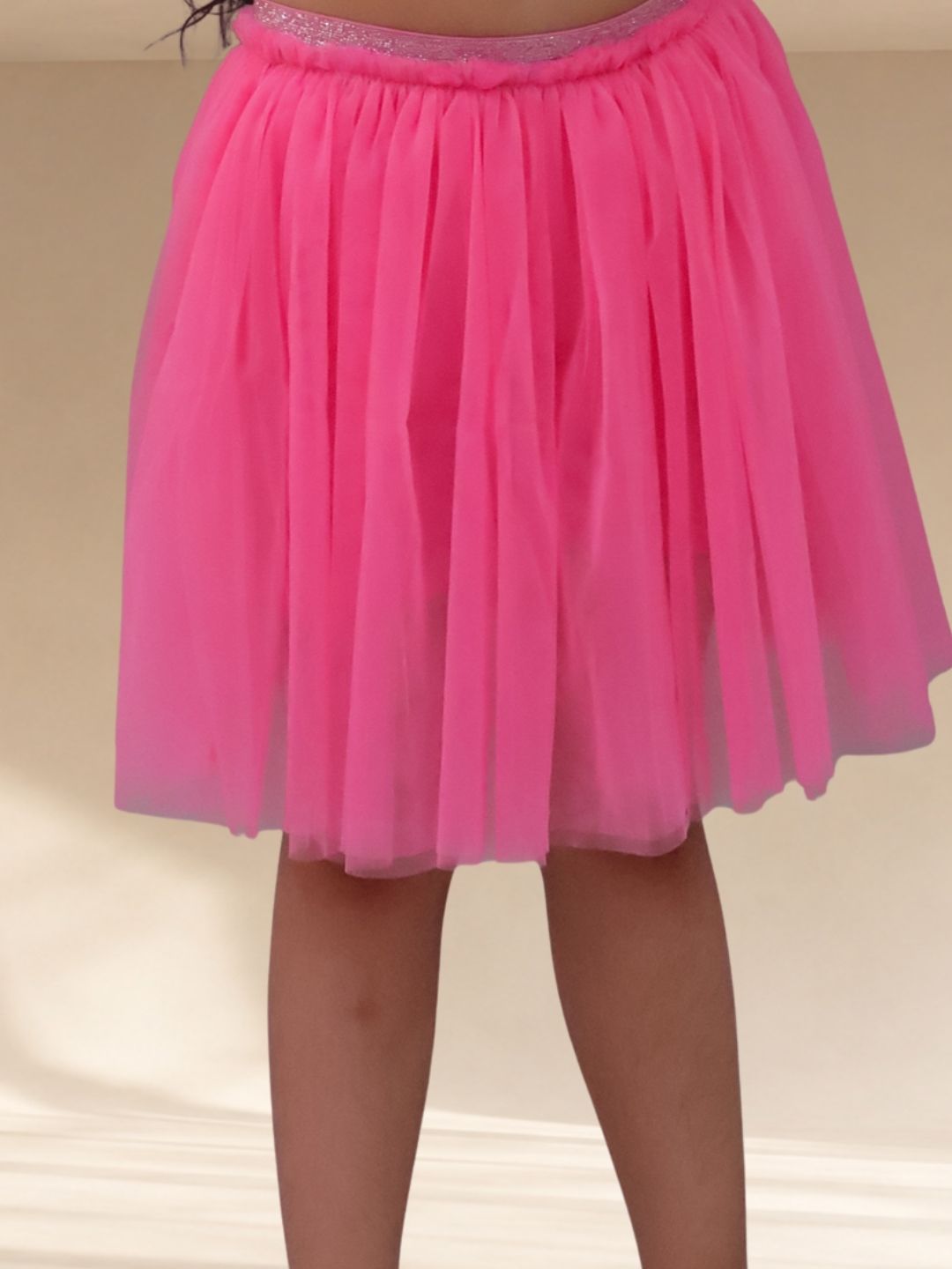 Paris Night Pink T-shirt with Skirt Set For Girls