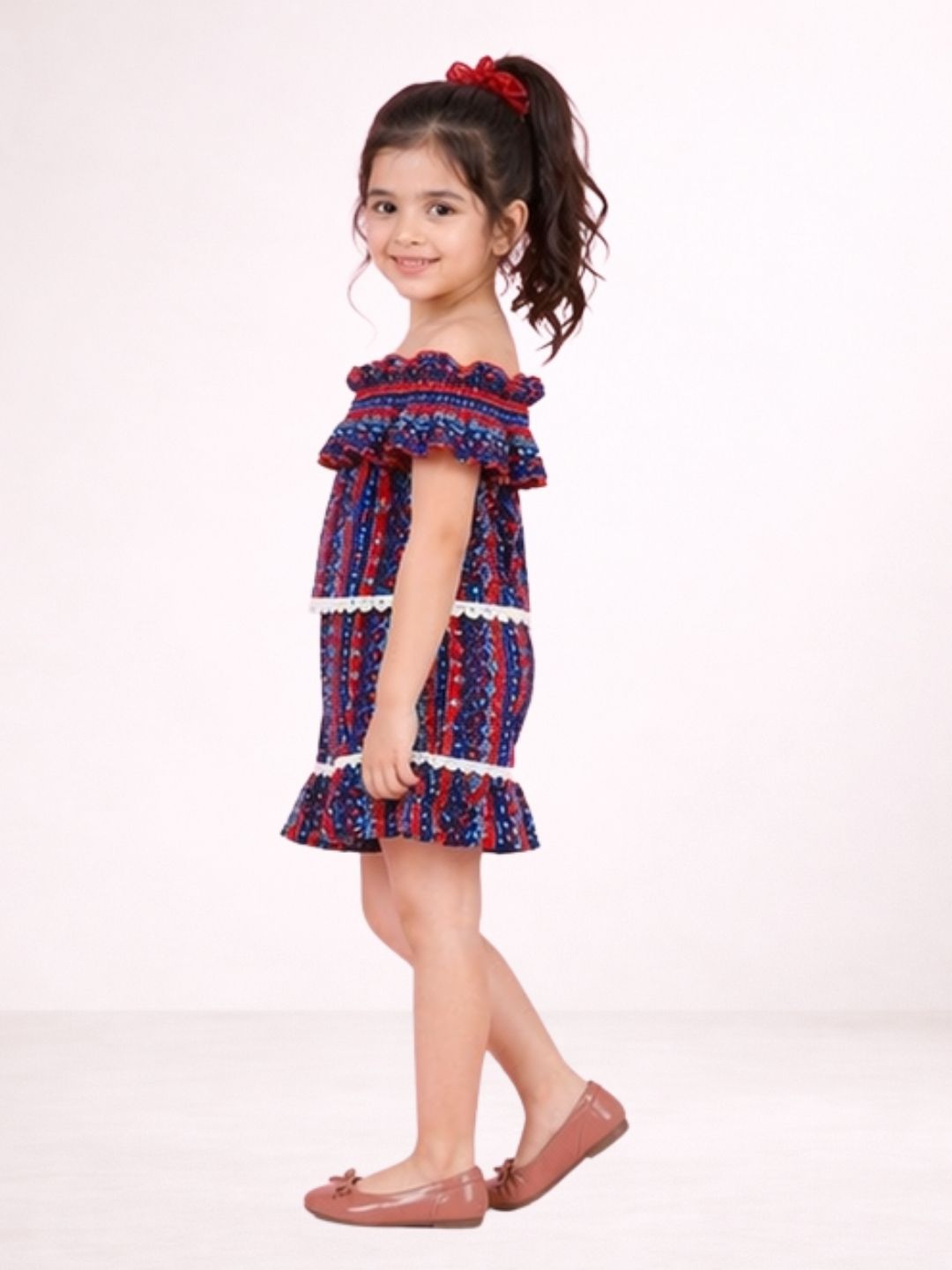 Petal Play Girls Blue Top with Shorts Set