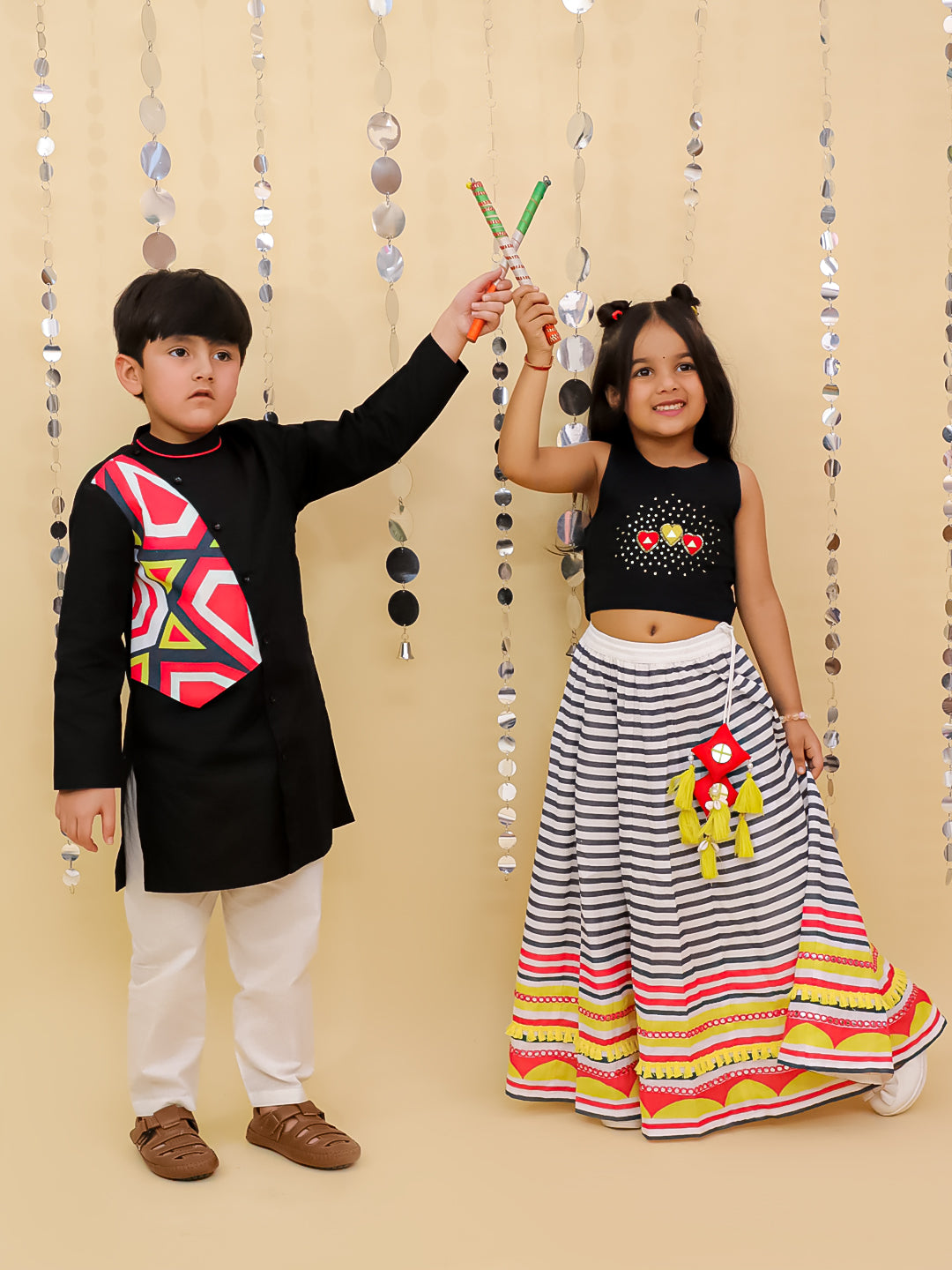 Shor-Gul Multicolor Lehanga Choli Set for Girls