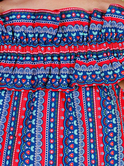Petal Play Girls Blue Top with Shorts Set