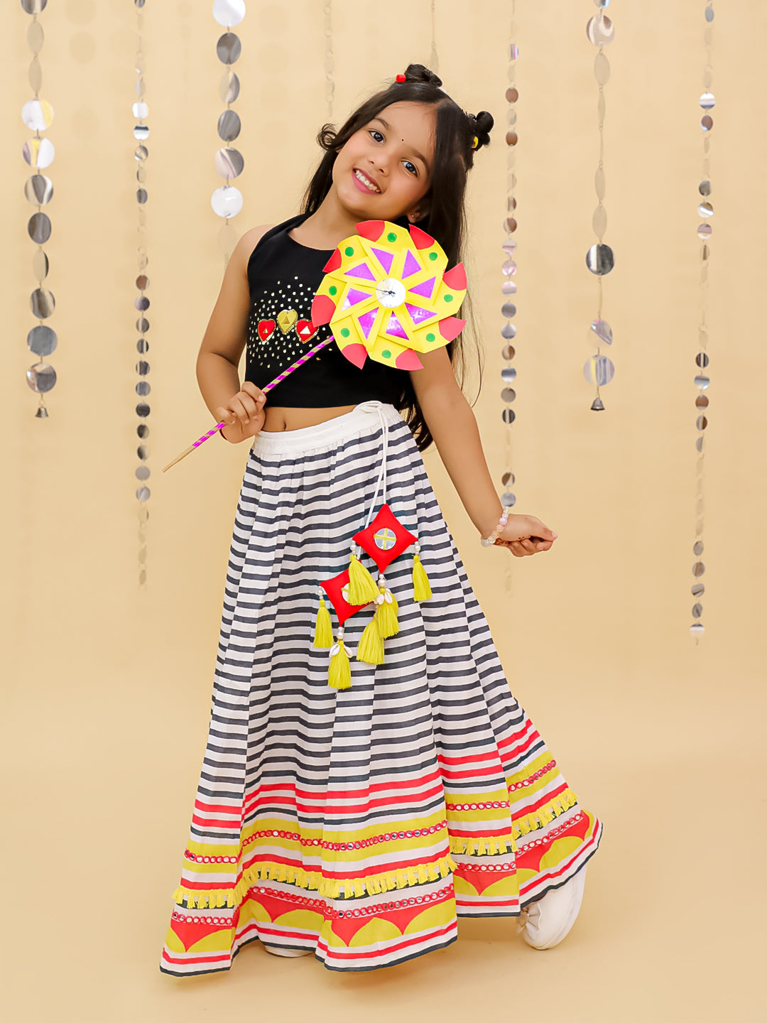 Shor-Gul Multicolor Lehanga Choli Set for Girls