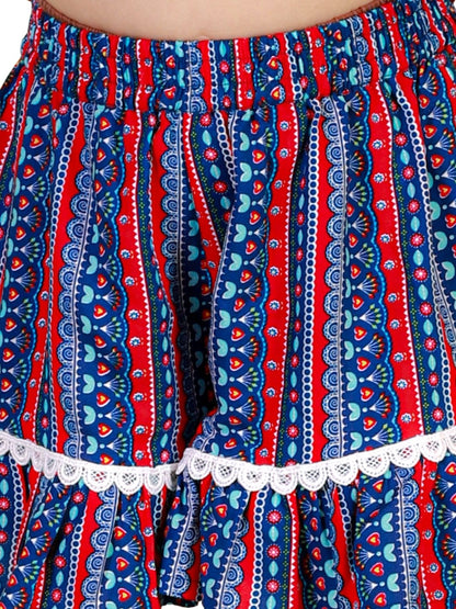Petal Play Girls Blue Top with Shorts Set