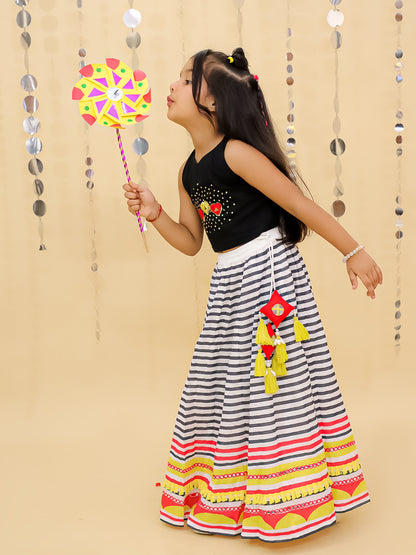 Shor-Gul Multicolor Lehanga Choli Set for Girls
