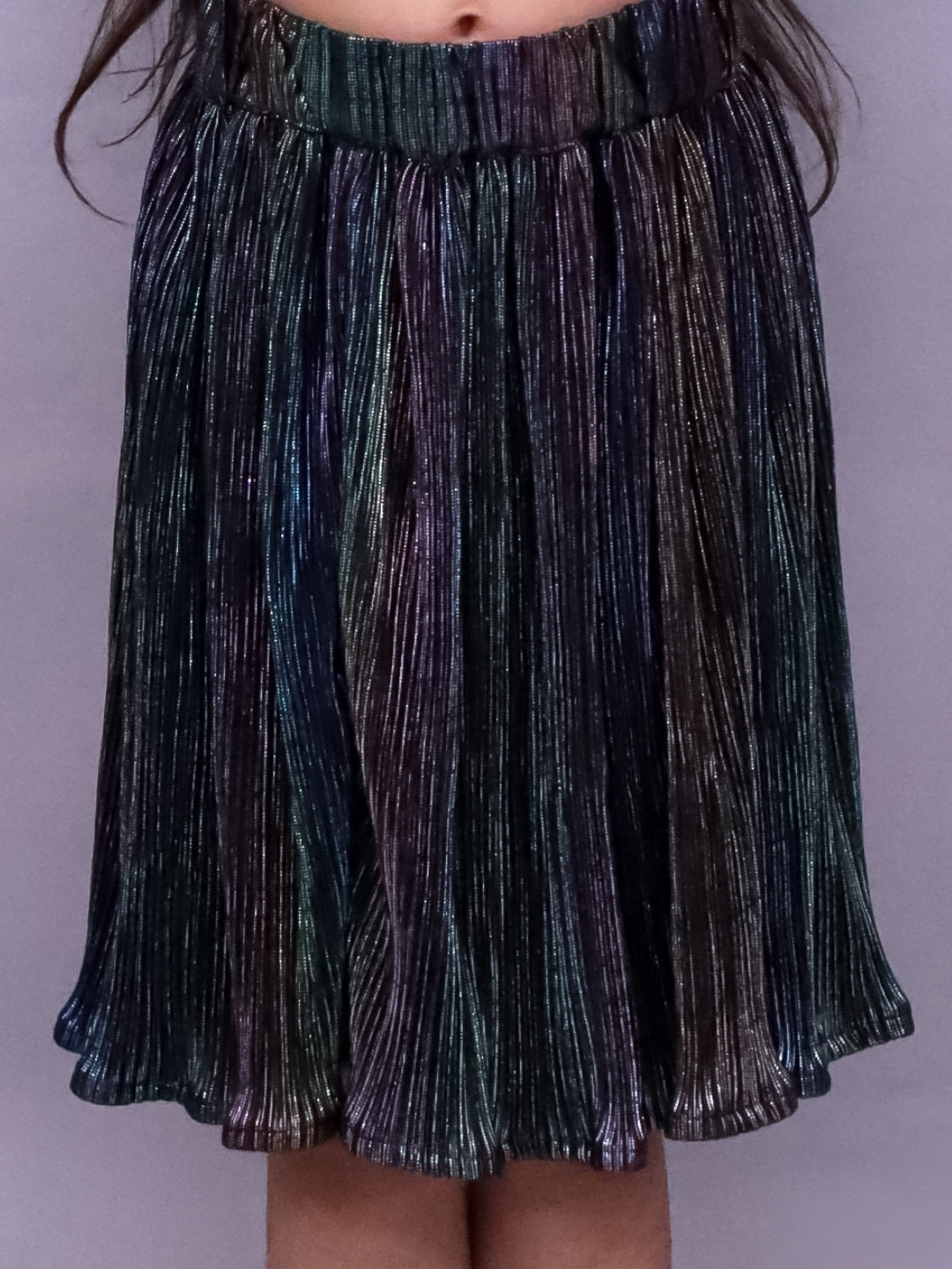 Glam Up Girls Party Pleated Grey Skirt