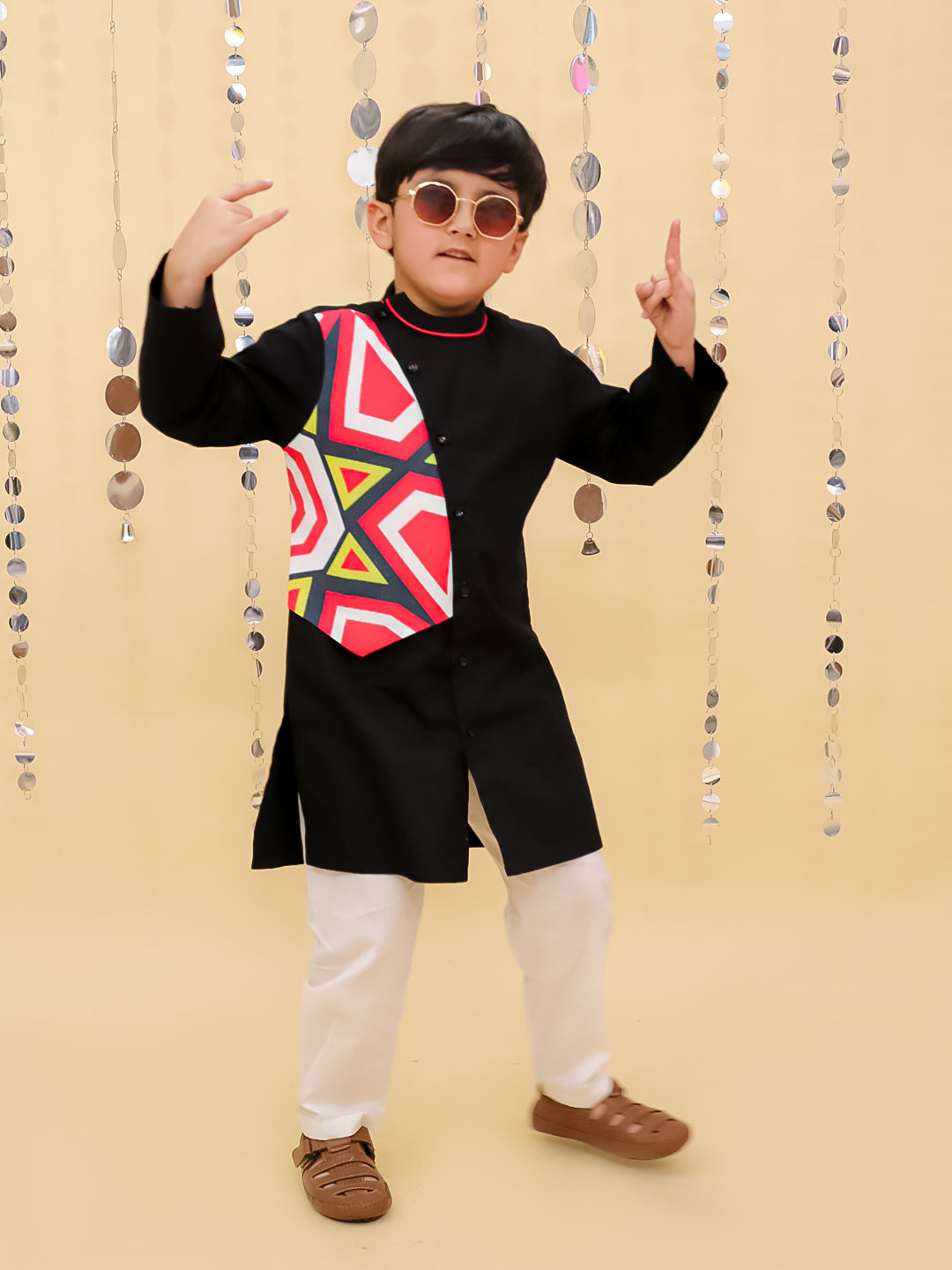 Shor-Gul Multicolor Kurta Pyjama Set For Boys