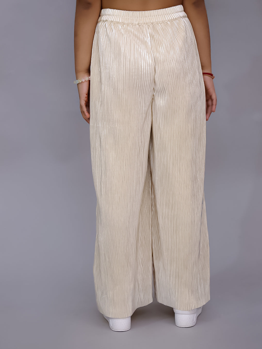 Glam Up Girls Beige Party Top and Pant Set