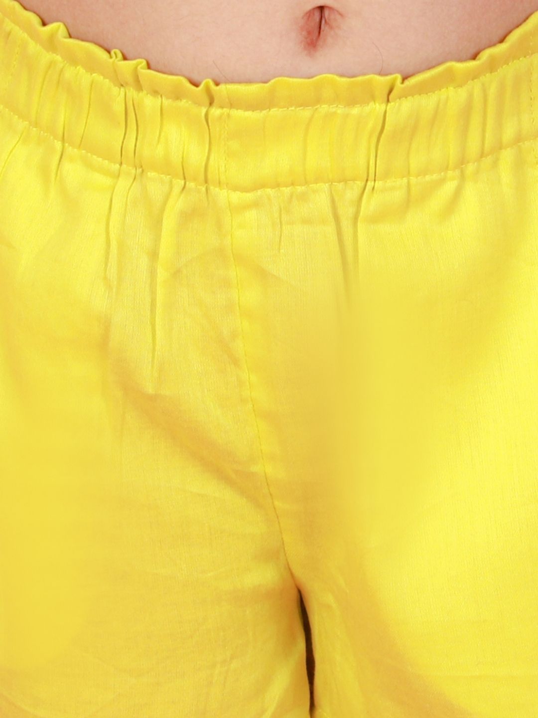 Petal Play Girls Blue Cotton Top with Yellow Shorts Set