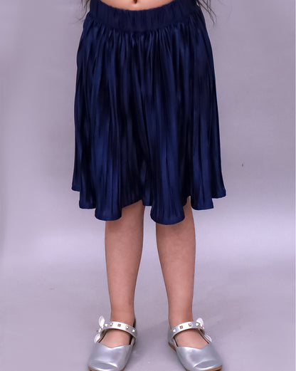 Glam Up Girls Party Navy Blue Top And Skirt