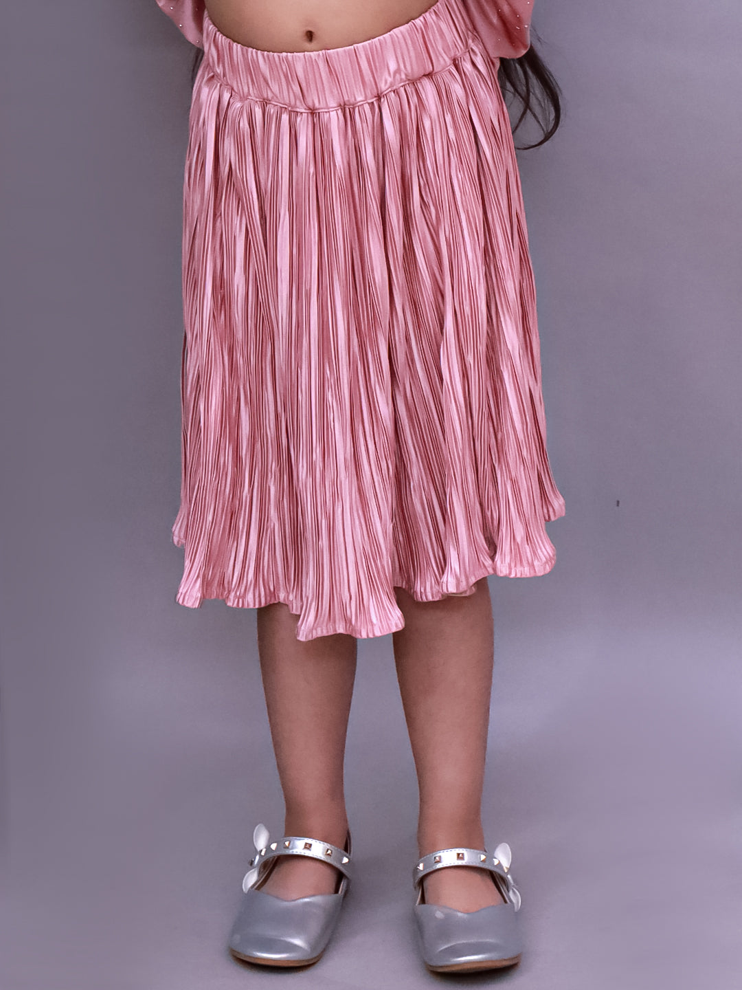 Glam Up Girls Party Peach Top And Skirt