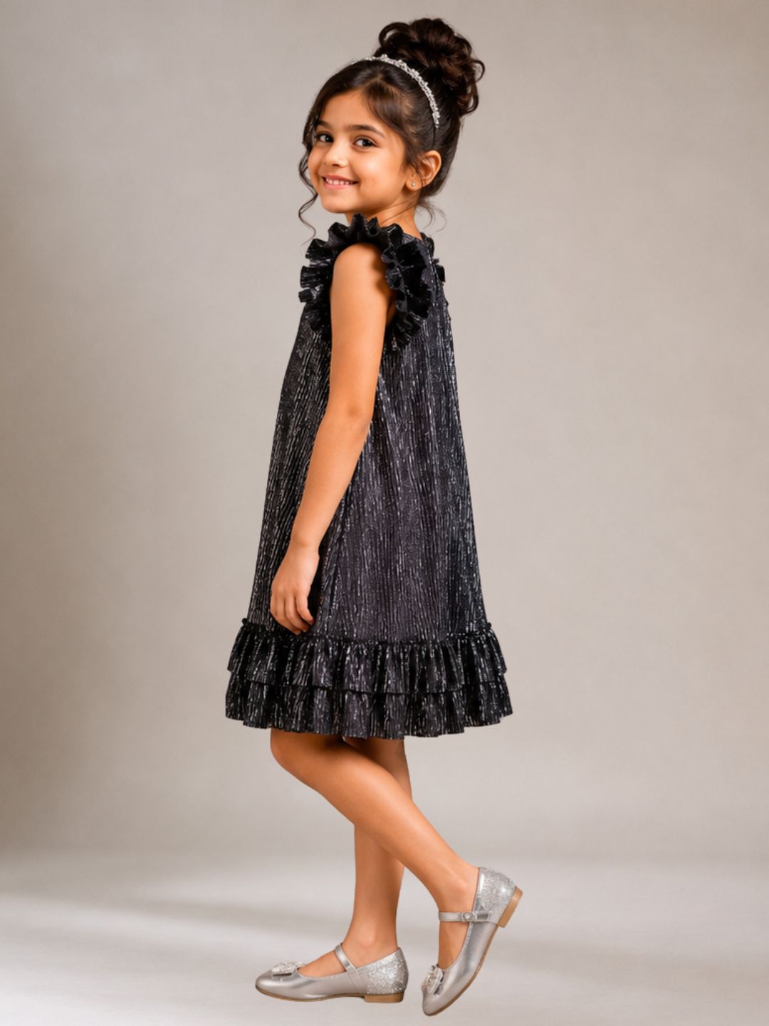 Glam Up Girls Party Black Dress