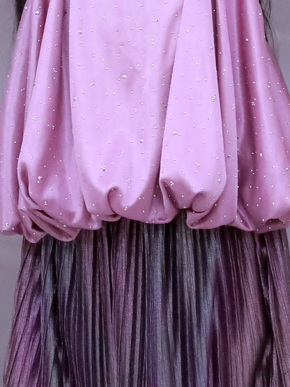 Glam Up Girls Party Purple Top And Skirt