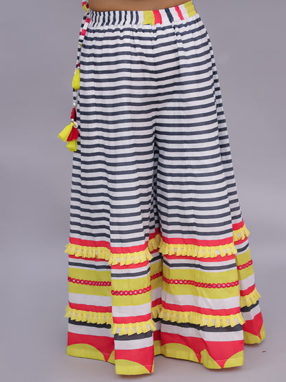 Shor-Gul Multicolor Top and Pant Set For Girls