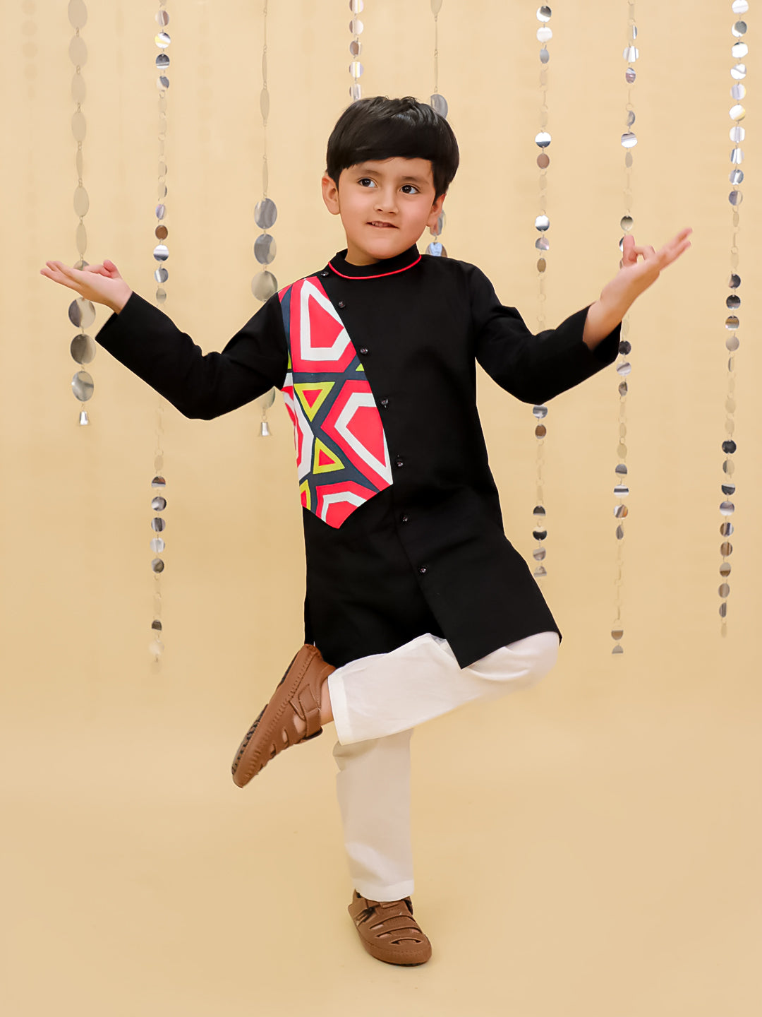 Shor-Gul Multicolor Kurta Pyjama Set For Boys