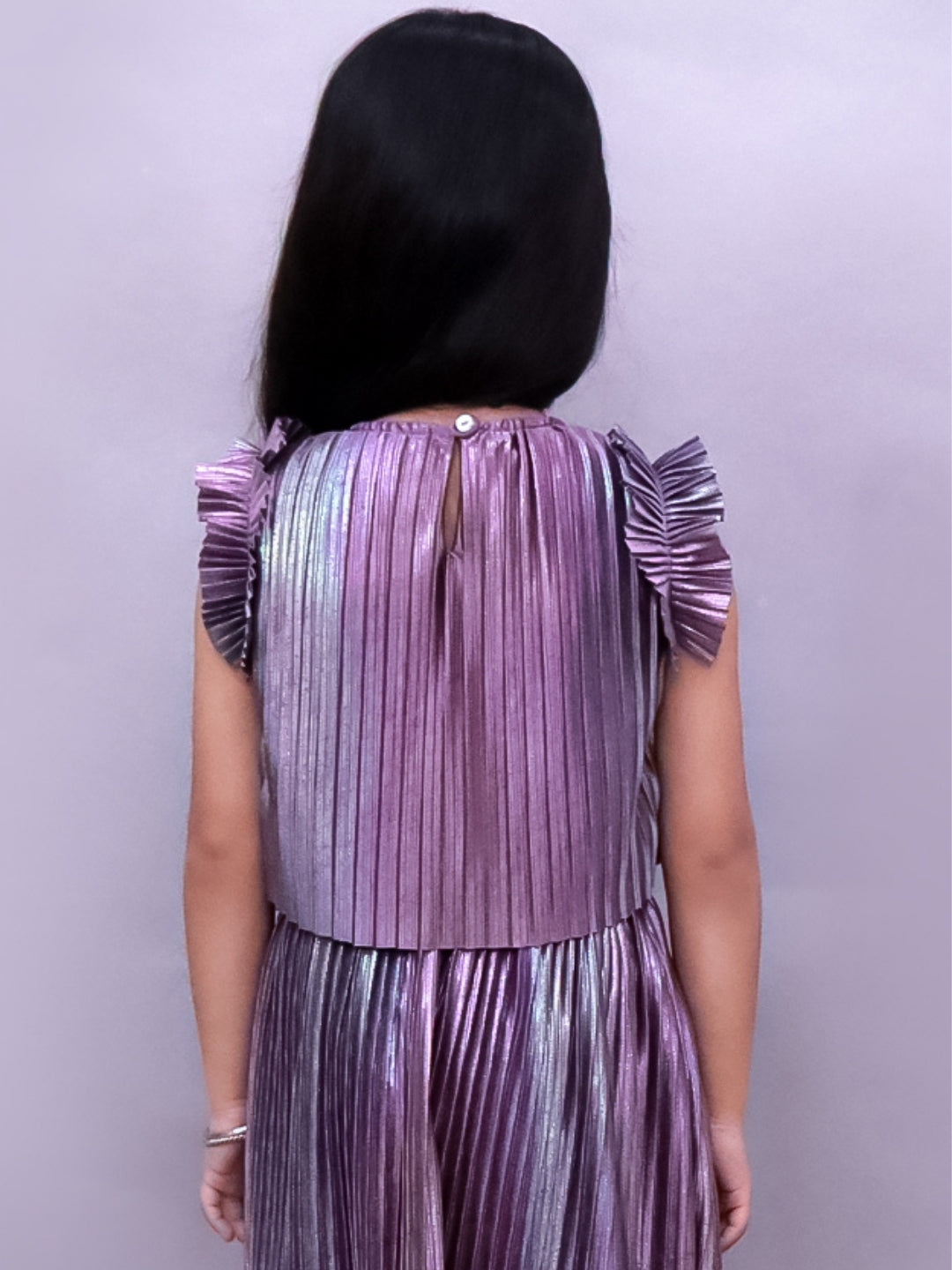 Glam Up Girls Party Mauve Frill Sleeves Top