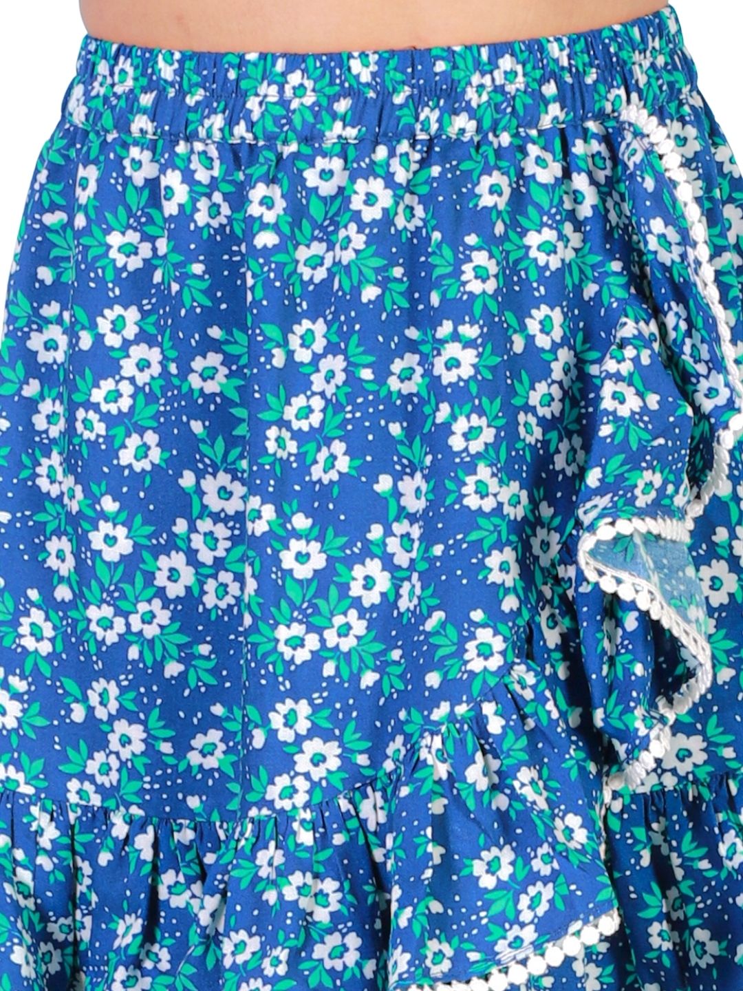 Petal Play Girls Blue Top with Skirt Set