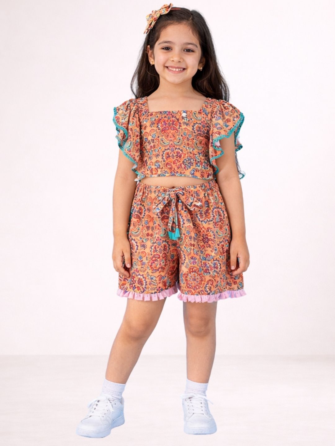 Petal Play Girls Orange Jumpsuit