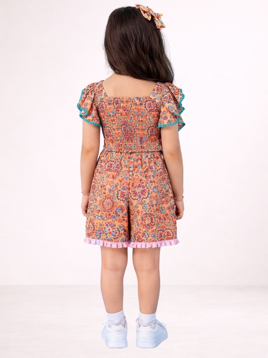 Petal Play Girls Orange Jumpsuit